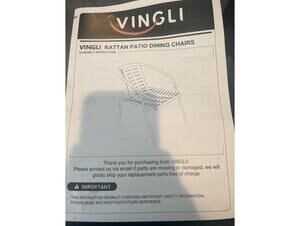 VINGLI Rattan Patio Dining Chairs - Set of 2 - Brown